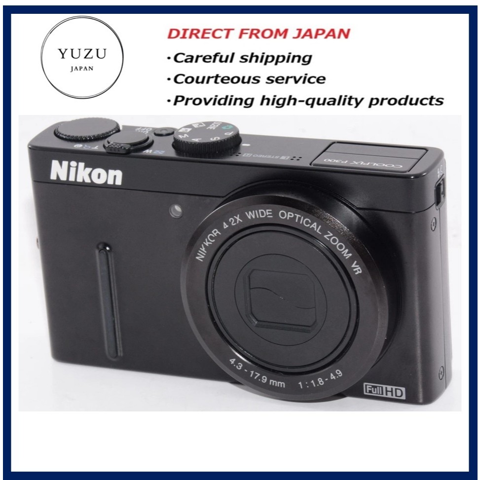 Pre-owned Product Nikon COOLPIX P300 Black Digital Camera. F/1.8 Aperture, Wide-Angle Zoom. Excellen
