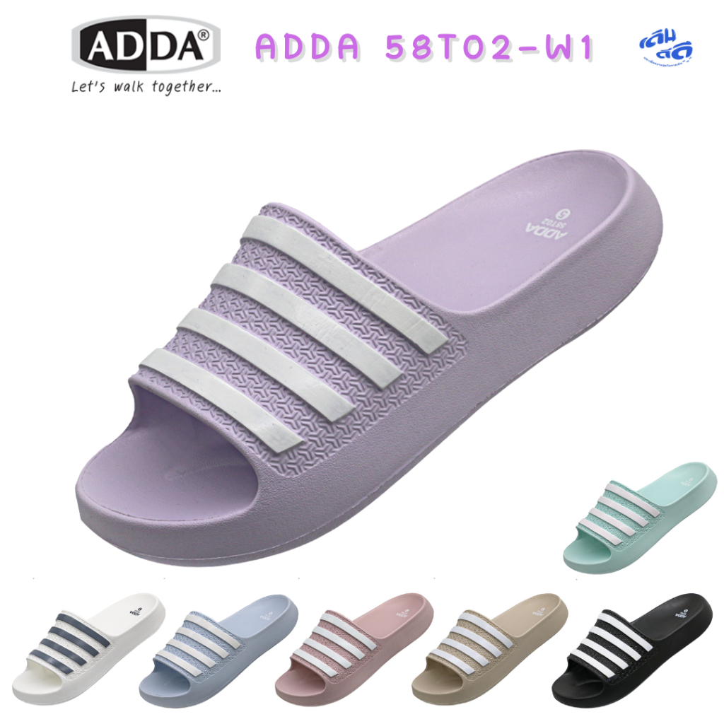 ADDA 58T02-W1 รองเท้า Comfort Fit ผู้หญิง แบบสวม EVA เบา นุ่ม สีพาสเทล ไซส์ 4-6