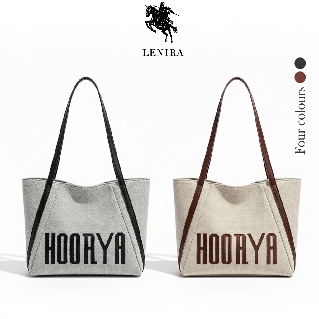 Lenira(B2493) กระเป๋าผ้าใบใหญ่HOORYA ขนาด16นิ้ว