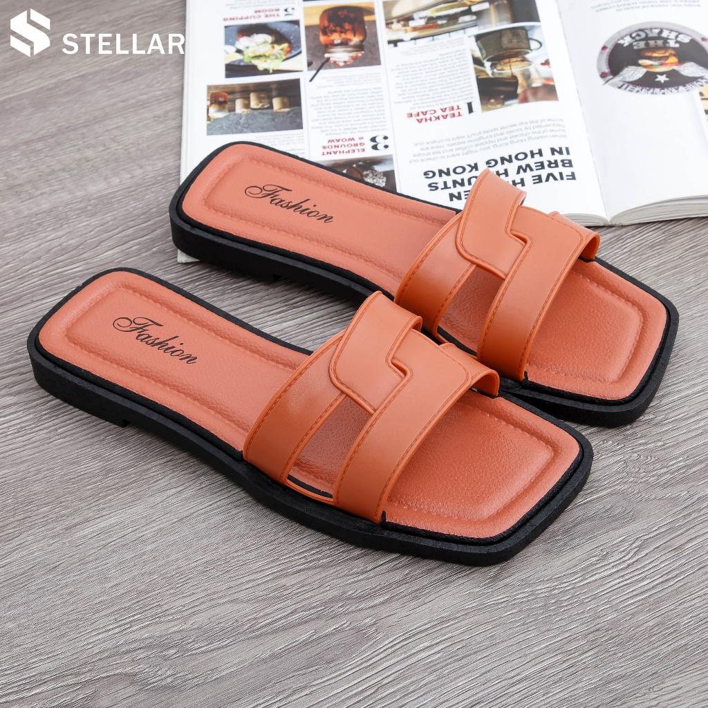 🔥จัดส่งทันที🔥STELLAR รองเท้าแตะสตรีฤดูร้อนแบนกลางแจ้ง high-end ผู้หญิงรองเท้าแตะชายหาดริมทะเล - รูปที่ 7