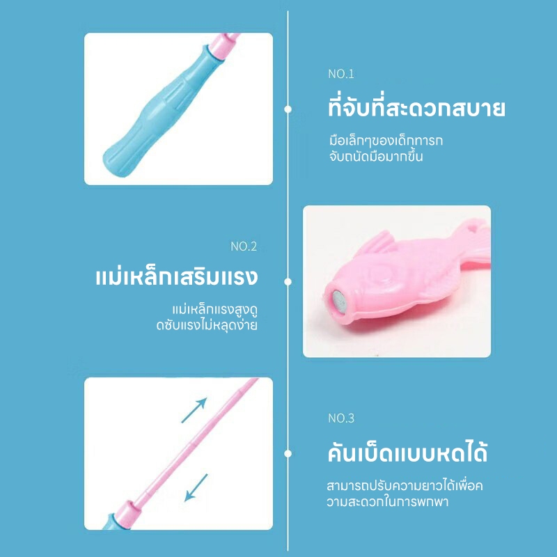 ของเล่นตกปลา เกมตกปลาเรืองแสง บ่อตกปลา ตกปลาครบชุด 50 ชิ้น(แถมที่สูบลม) ของเล่นเบ็ดตก - รูปที่ 4