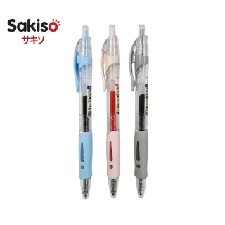 Sakiso ปากกาเจล รุ่น JGP010 ขนาด 0.38 มม. หมึกน้ำเงิน, แดง และดำ เขียนลื่น หมึกแห้งไว (ราคาต่อ 1 ด้าม)