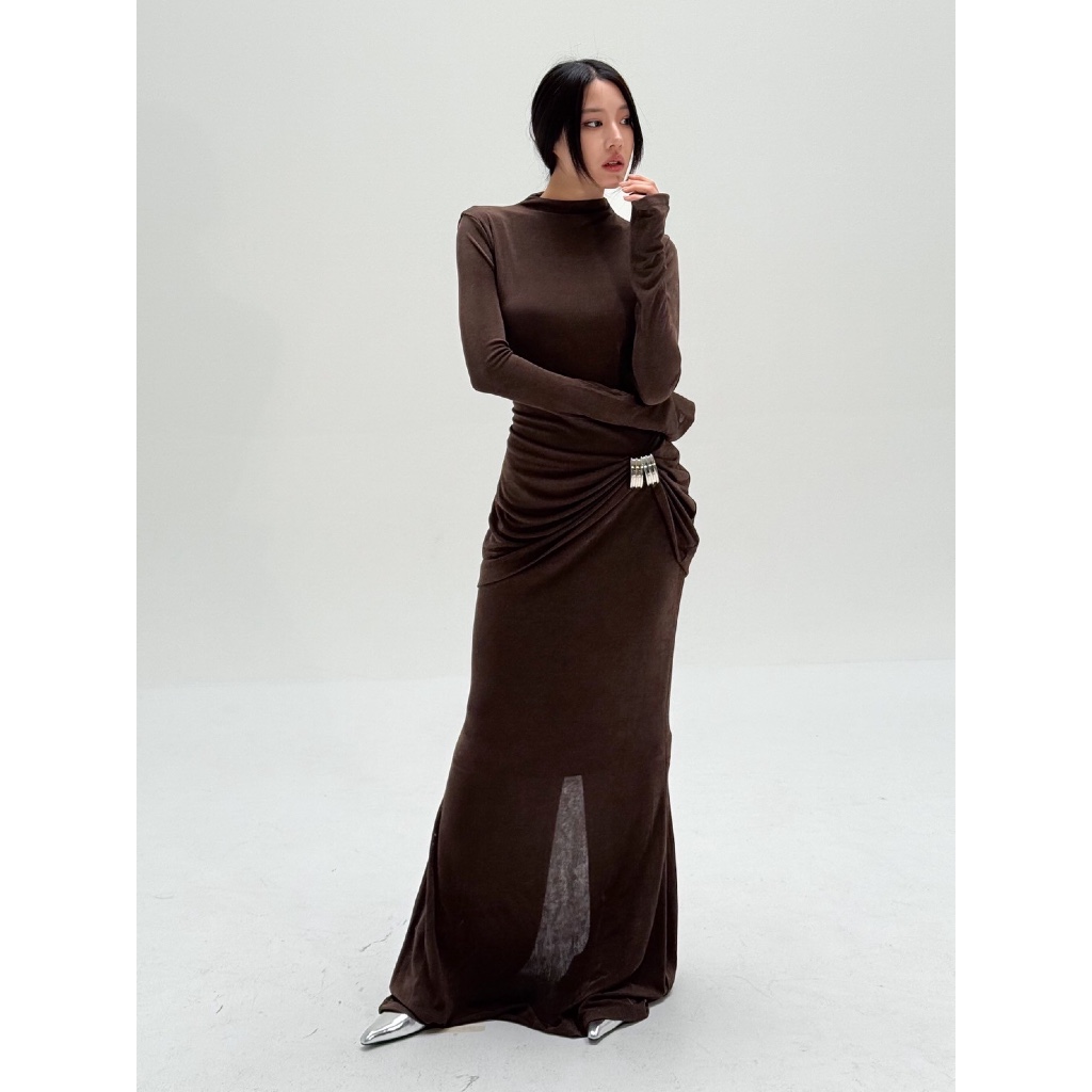 ZTN1215 Midnight Metal Drape Dress