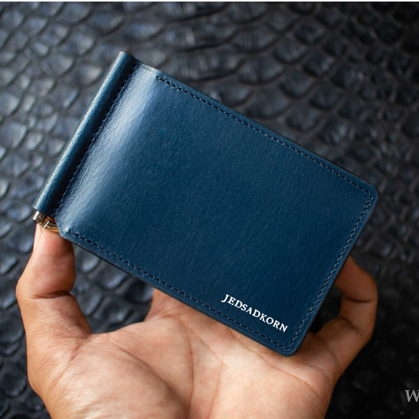 MONEY CLIP WALLET หนังแท้ กระเป๋าสตางค์คลิปหนีบแบงค์ กระเป๋าสตางค์หนังแท้ สลักชื่อฟรี ราคา ถูกที่สุด ดีลบีเคเค แกลเลอรีภาพที่ 4