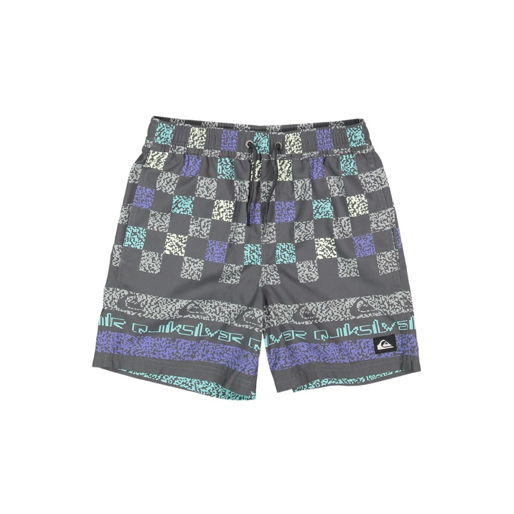 QUIKSILVER กางเกงบอร์ดชอร์ตเด็กผู้ชาย Boys 8-16 Straight Volley 14"  Swim Shorts-Black 254 EQBJV0354