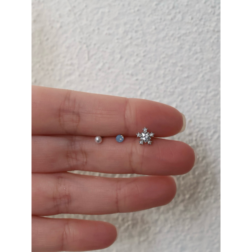 A.piece จิวหู เซ็ตจิว [stainless steel] snow piercing set