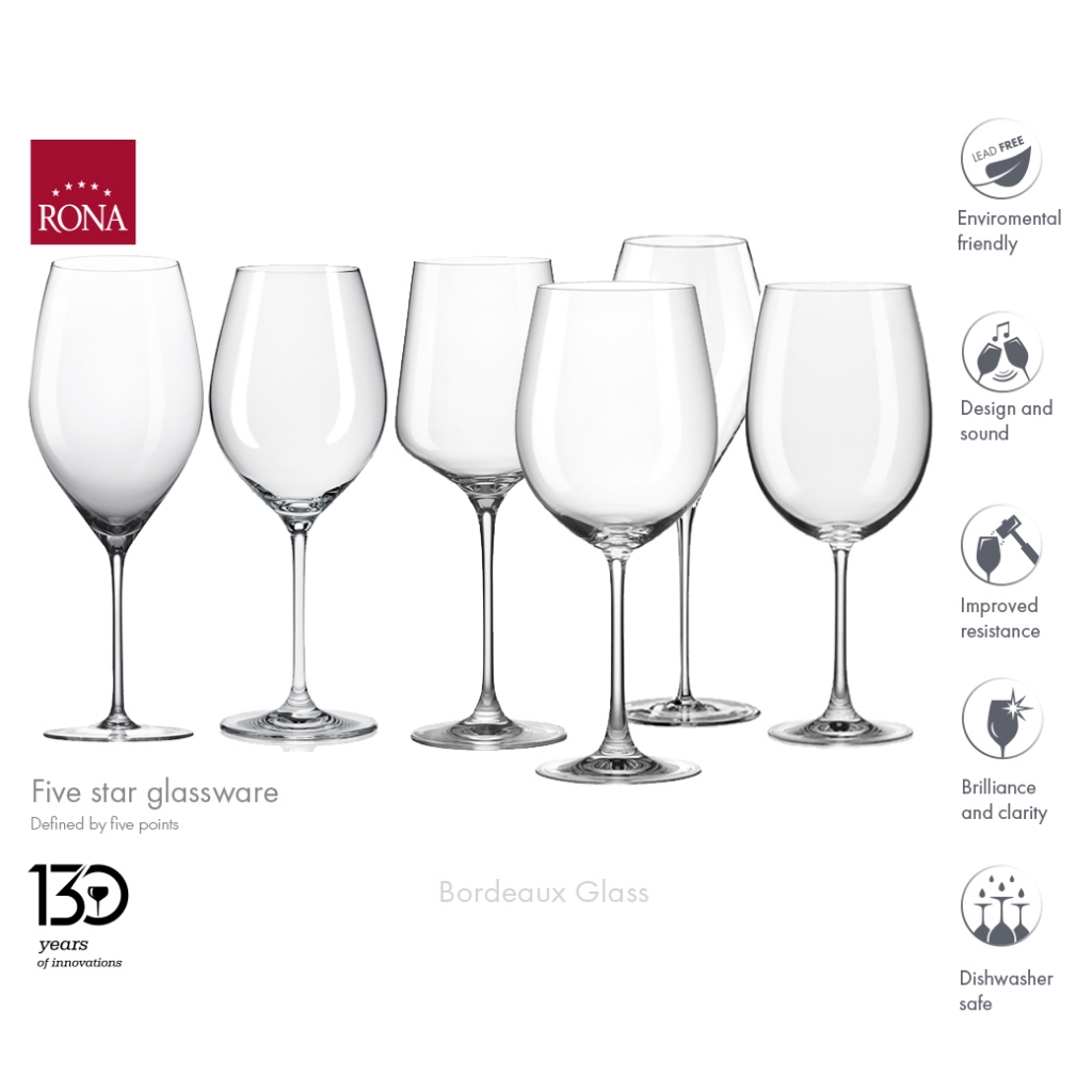 แก้วไวน์บอร์โดซ์ Rona Bordeaux Glass แก้วไวน์คริสตัล