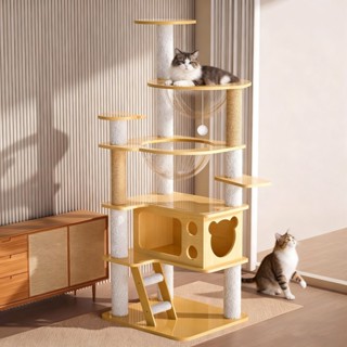 L&Q คอนโดแมว 3 in 1 คอนโดไม้แมว135cm บ้านแมวใหญ่  ของเล่นแมว…