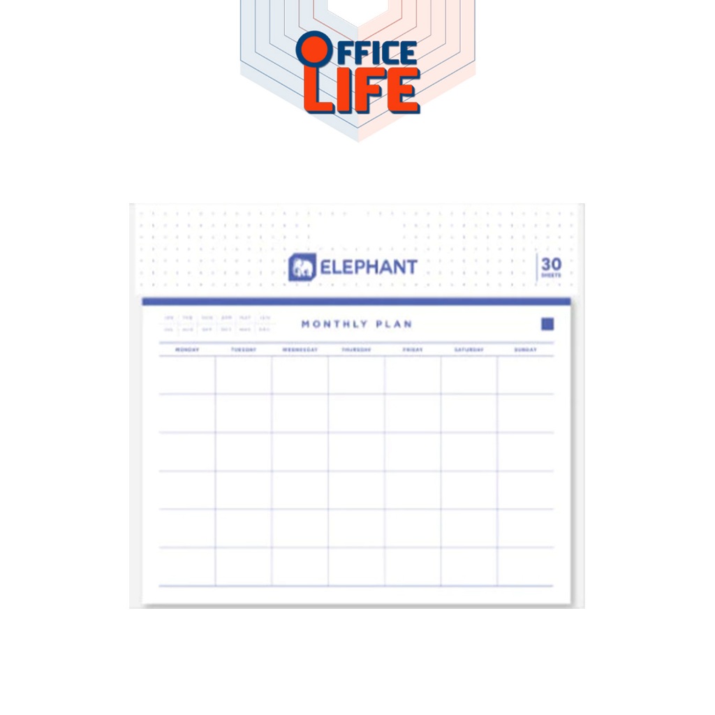 ELEPHANT (ตราช้าง) กระดาษบันทึกรายเดือน บันทึกรายสัปดาห์ บันทึกรายการ Monthly Plan / Weekly Plan / To Do List ( 1 ชิ้น ) - รูปที่ 3
