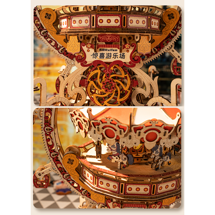 ส่งด่วนกทม.🎡 กล่องดนตรี DIY ม้าหมุน ชิงช้าสวรรค์ Surprise Playground ของเล่น ของขวัญ แต่งบ้าน LF09 - รูปที่ 4