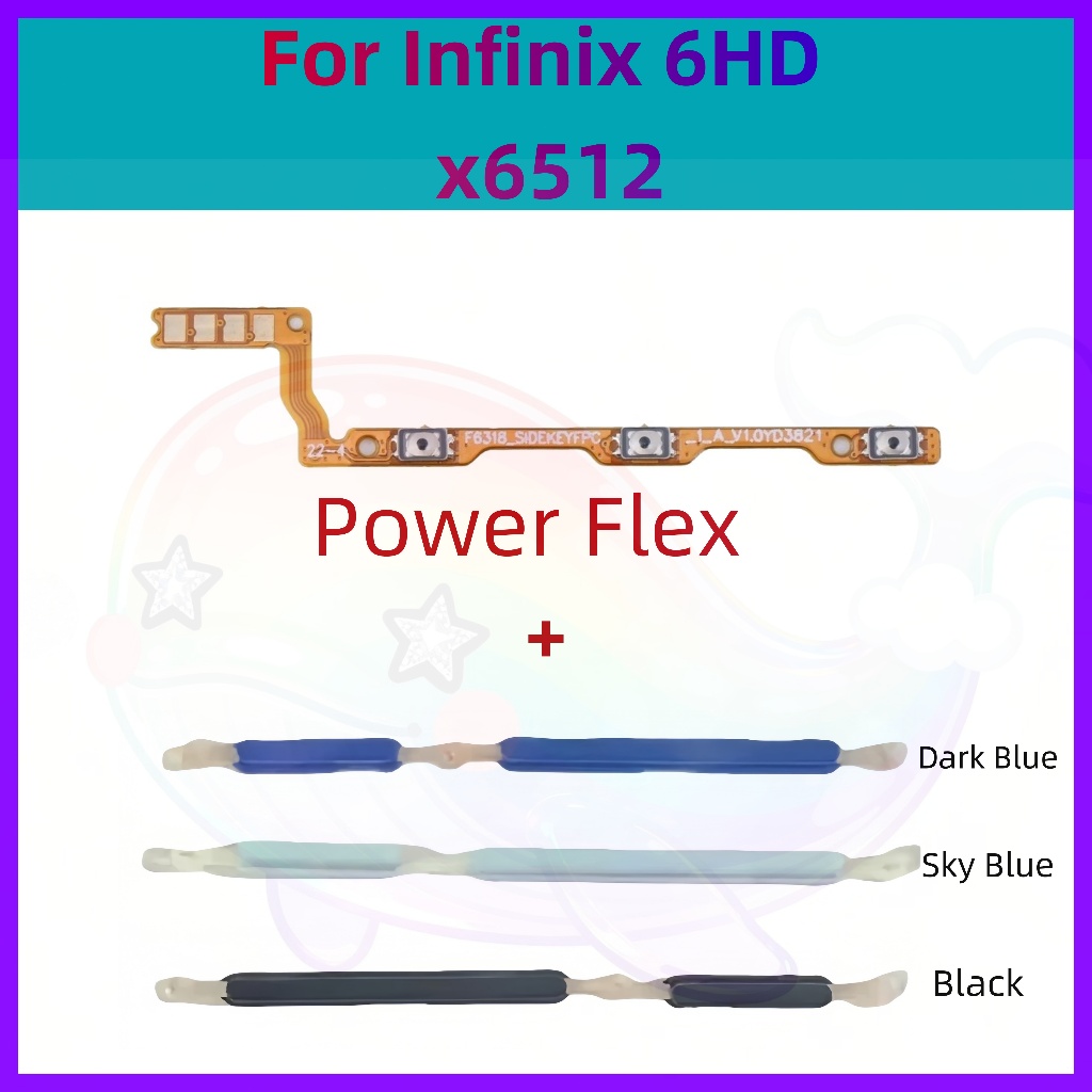 สําหรับ Infinix Smart 6 HD X6512 สวิทช์ Key Power On Off และ Volume up down Out ปุ่มด้านข้างปุ่ม Flex เปลี่ยนชิ้นส่วน