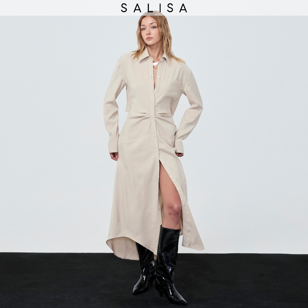 SALISA - SHIRT DRESS FW25 Beige *PRE-ORDER 1 WEEK*