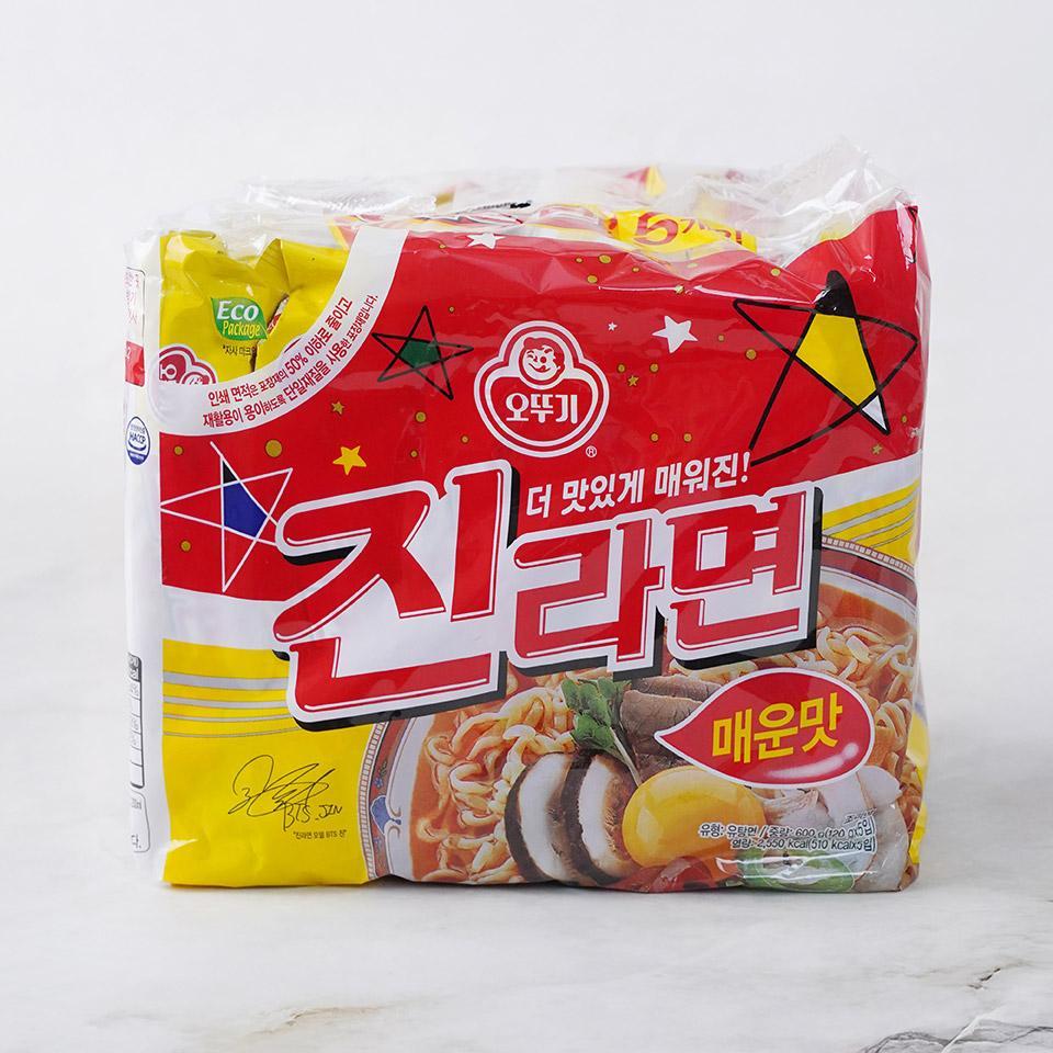 OTTOGI JIN RAMEN SPICY (진라면) spicy(120g.x5)1pack โอโตกิ จินรามยอน สไปซี่ 1pack