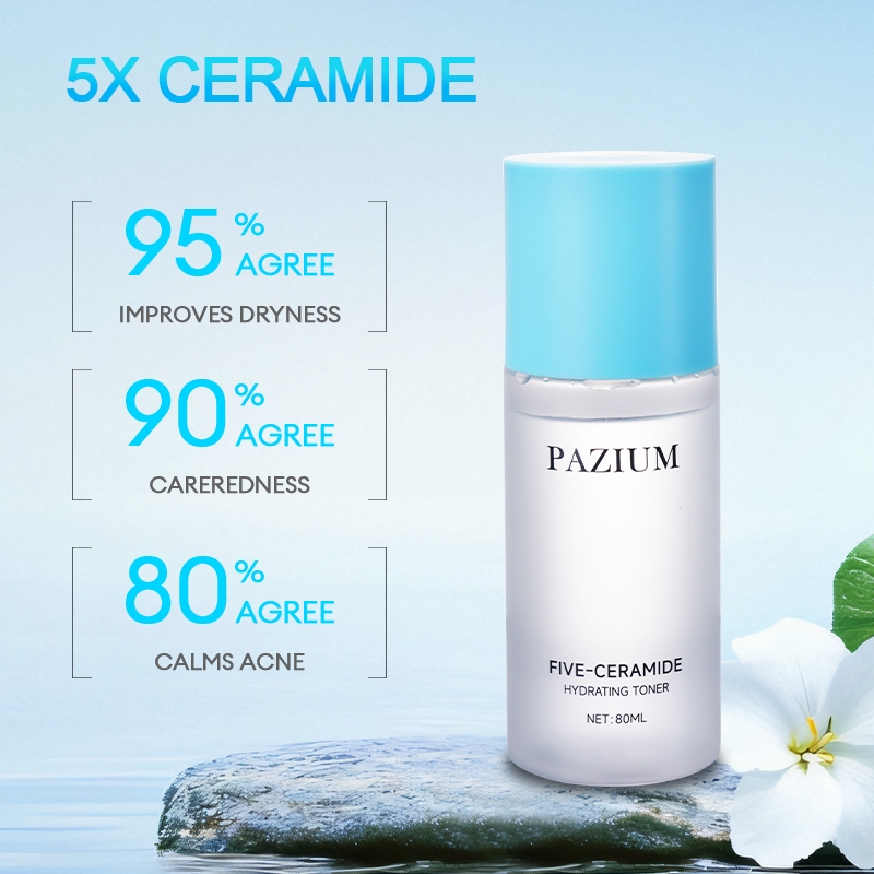PAZIUM โทนเนอร์ Tone 5X Ceramide Moisturizing Toner ชุ่มชื้น 80 มล.  เซราไมด์ ซูทติ้ง โทนเนอร์