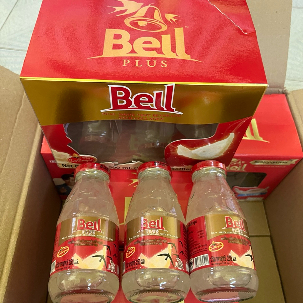 6 ขวด เครื่องดื่ม รังนก แท้ เบลล์ ออริจินอล ฝาแดง หอม หวาน อร่อย คอลลาเจน Bell collagen bird's nest 