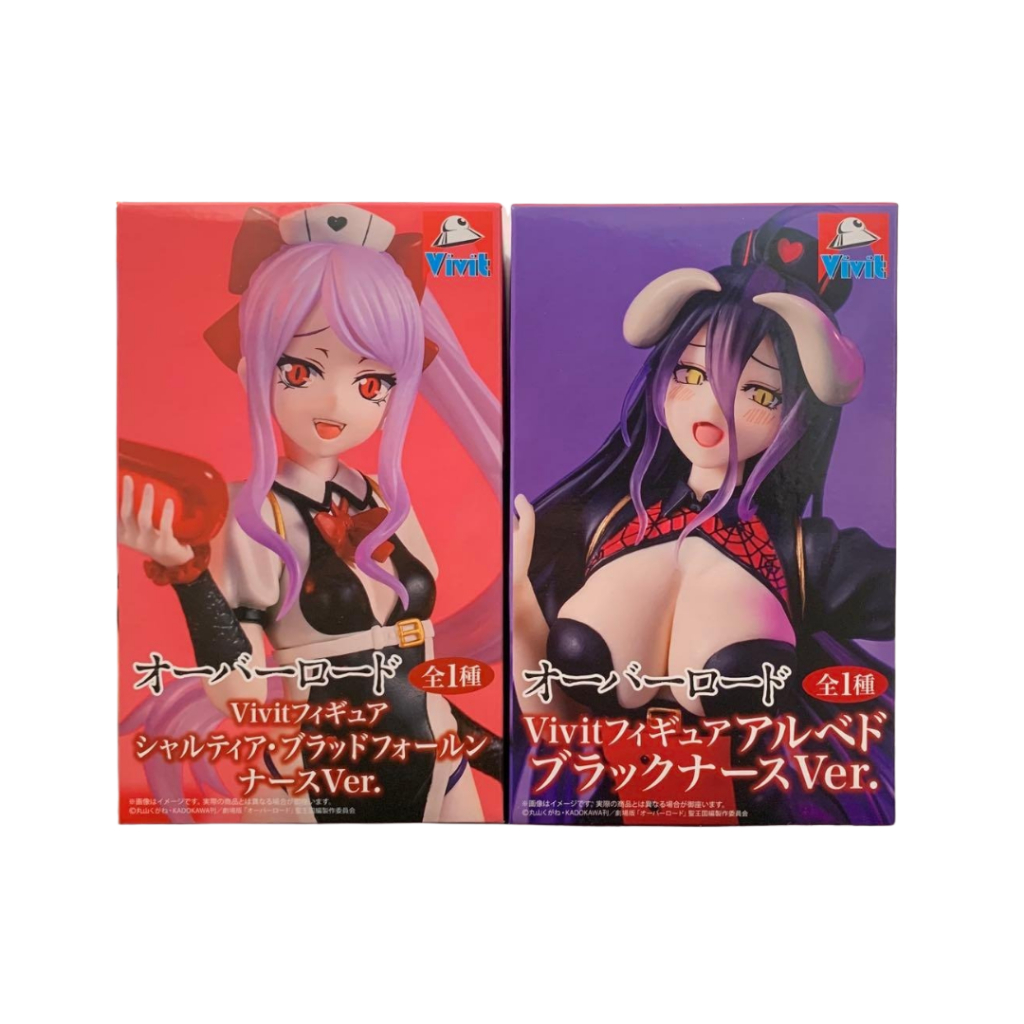 Overlord Vivit Figure Albedo Shalltear Black Nurse Ver. Japan Ainz Ooal Gown