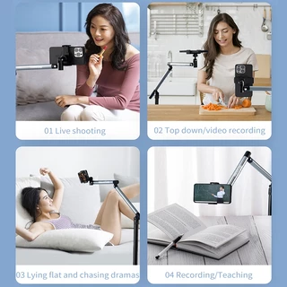 MeeGoo ขาตั้งโทรศัพท์แท็บเล็ตโลหะแบบปรับได้ Lazy Holder Bracket ขาตั้งโทรศัพท์และแท็บเล็ตแบบปรับไ ขาตั้งสำหรับคนขี้เกีย