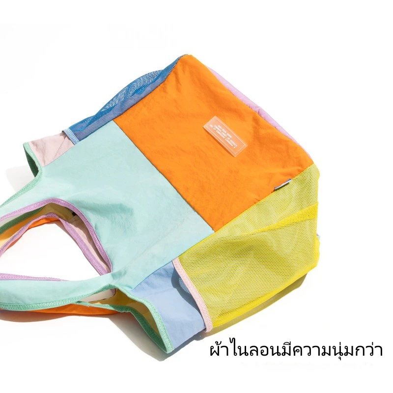 กระเป๋าพกพาสุภาพสตรีดีไซน์นิช #493 พับเก็บได้ง่าย tote bag น้ำหนักเบามิตรกับสิ่งแวดล้อม