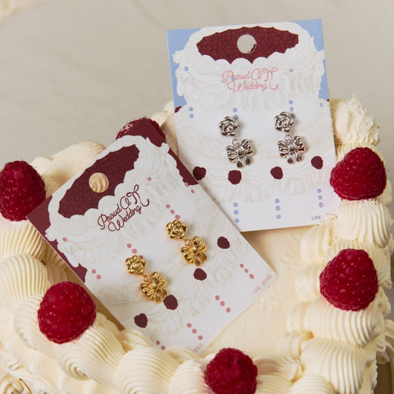 YVIS Red Rosy Stud Brass Earring - YVIS X Proud O Wedding