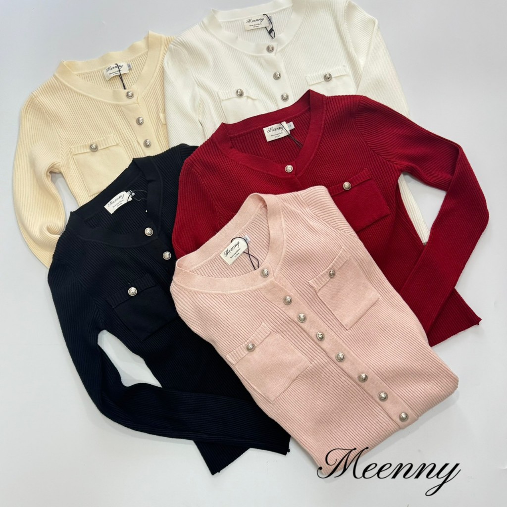 Meenny Closet | MP88 เสื้อไหมพรมเเขนยาวดีเทลกระเป๋า - รูปที่ 2