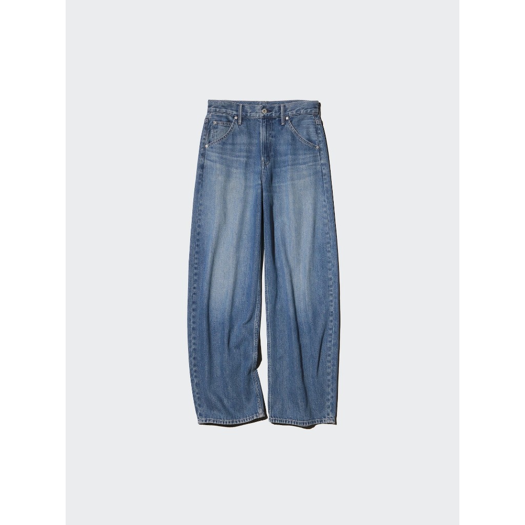 UNIQLO กางเกงยีนส์​ ทรง baggy เอวสูง เอววัดจากกางเกง รูปที่ 6
