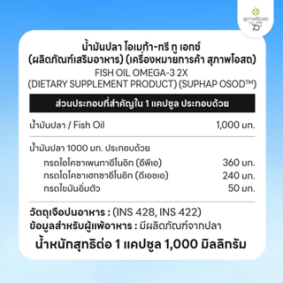 สุภาพโอสถ น้ำมันปลา โอเมก้า-ทรี ทู เอกซ์ 30 แคป 8 กระปุก | ลดอักเสบ ดูแลสมอง หัวใจ และสายตา
