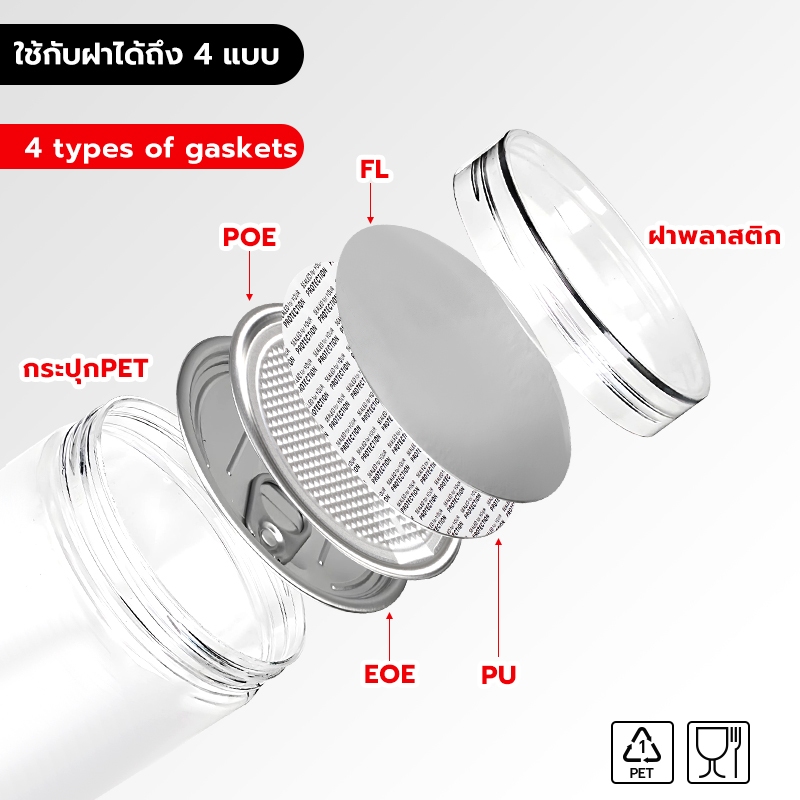 【พร้อมส่ง 50pcs】กระปุกพลาสติก PET+ ฝาเกลียว ฝาใส 100mmกระป๋องพลาสติก ใช้บรรจุอาหารได้อย่างปลอดภัย พร้อมแผ่นโฟมกันอากาศ - รูปที่ 7