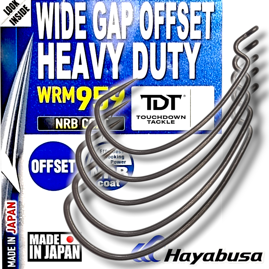HAYABUSA WRM959 WIDE GAP OFFSET HEAVY DUTY   *** เบ็ดหนอน แข็ง คม บาง MADE IN JAPAN 100% ***