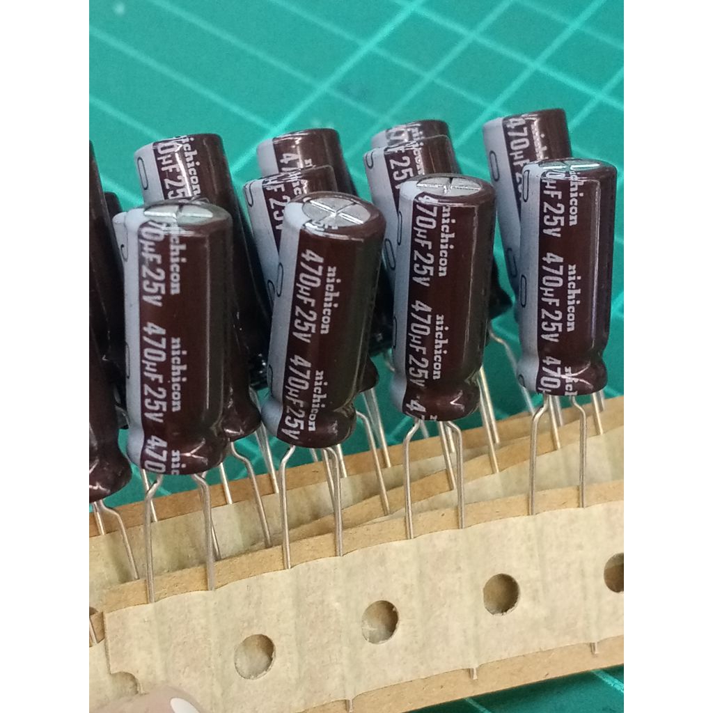 แพ็ค2ชิ้น/คาปาซิเตอร์ 470UF/25V. ตัวเก็บประจุ 8×20mm. Capasitor 470uF 25V. พร้อมส่ง