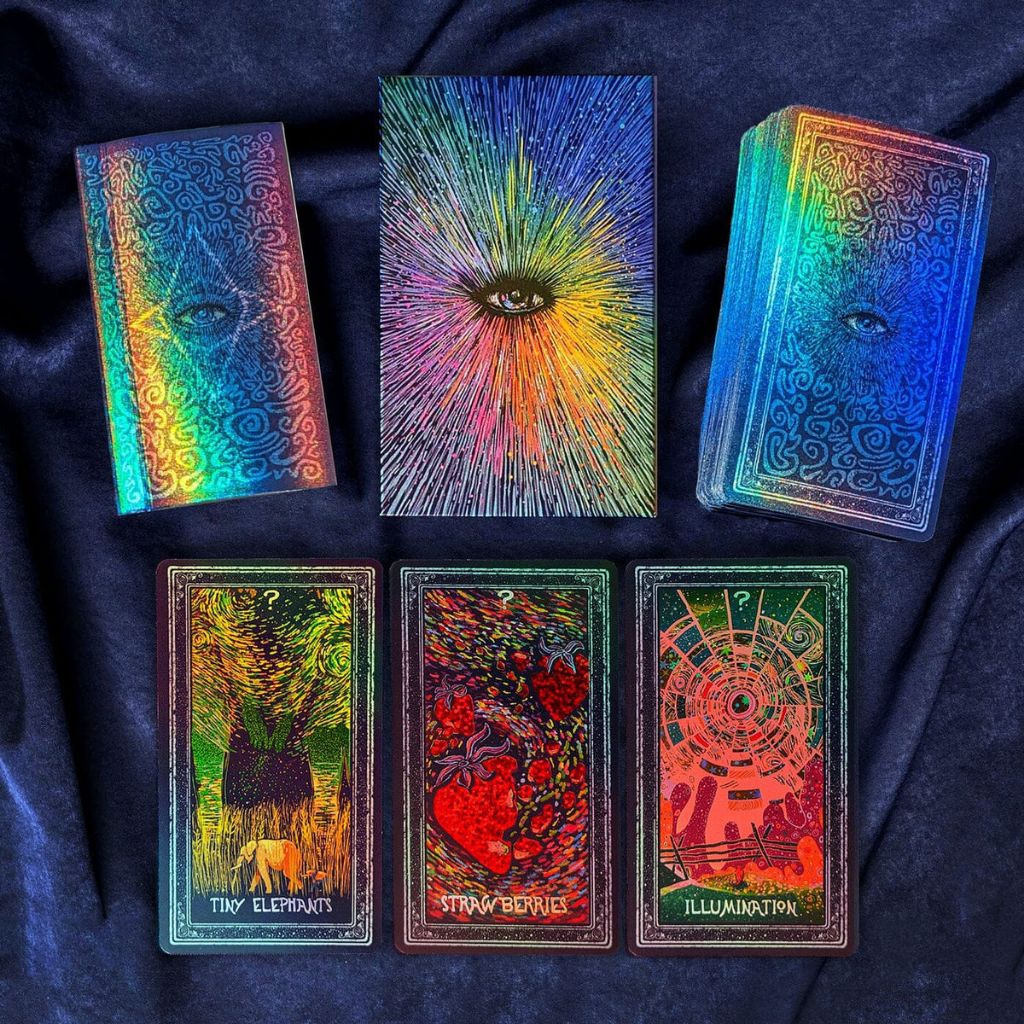 The Illuminated Prisma Visions Tarot ไพ่ยิปซีแท้สีรุ้งโฮโลแกรม ไพ่ยิปซี ไพ่ทาโร่ต์ ไพ่ออราเคิล Tarot Oracle