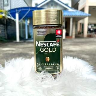 [ 1 ขวด ] ☕1 กาแฟ Nescafe gold de luxe All' italiana ☕ โกลด์ ออล อิตาเลียน่า คอฟฟี่ กาแฟสำเร็จรูปชนิดฟรีซดราย 200g.