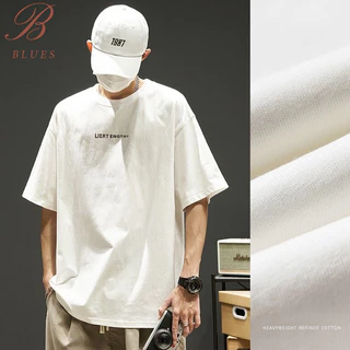 B BLUES รุ่นโคตรนุ่ม (สีใหม่) นุ่มตั้งแต่กำเนิด ยืดแต่ไม่ย้วย ยับยากไม่ต้องรีด เสื้อยืดคอกลม ผ้า cotton แท้ 100%