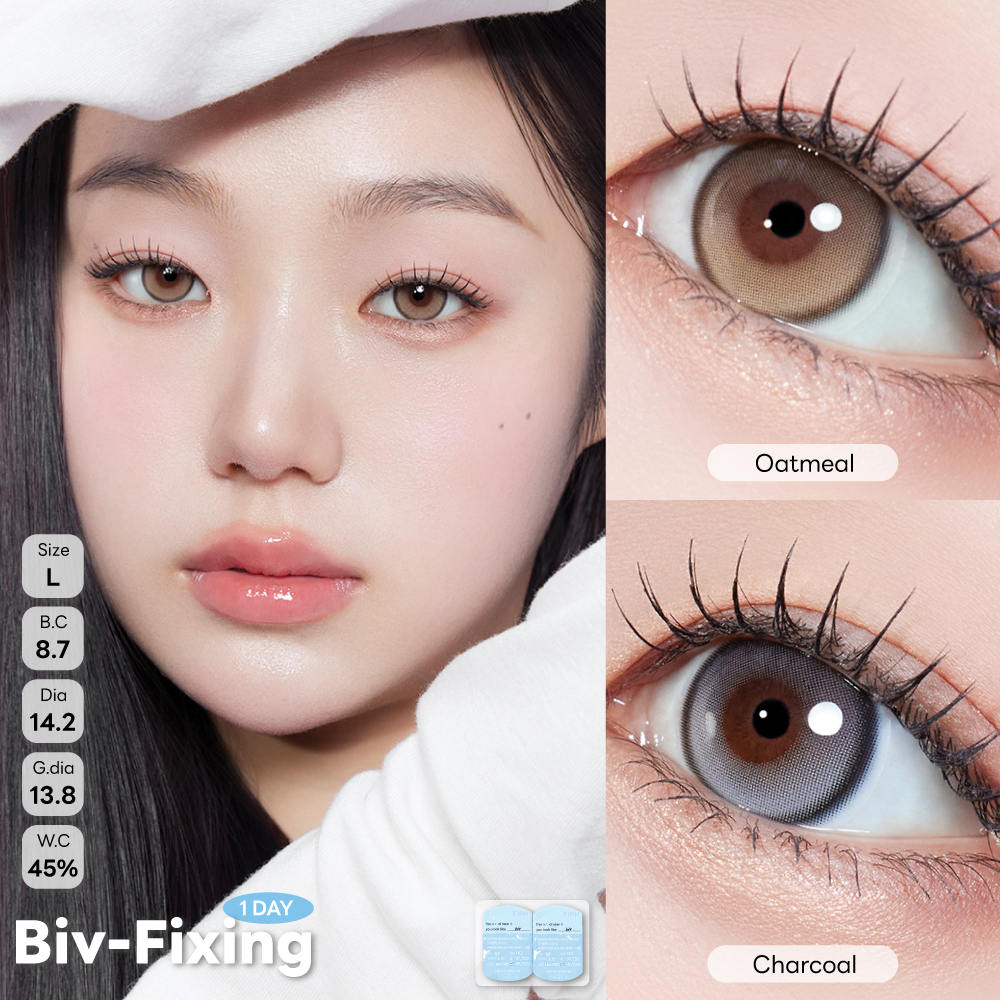 [แบ่งขาย] MYFiPN Biv Venti-Fixing 1 Day สี Oatmeal / Charcoal  G.dia 13.8 คอนแทคเลนส์รายวัน