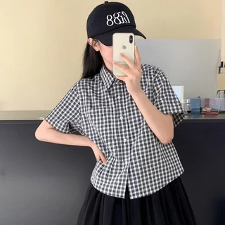 เสื้อเชิ้ตลายสก็อต ดำ ขาว ผ้าคอตตอน นุ่ม ลื่น ใส่สบาย งานไทย พร้อมส่ง BY MINIMAL CLUB