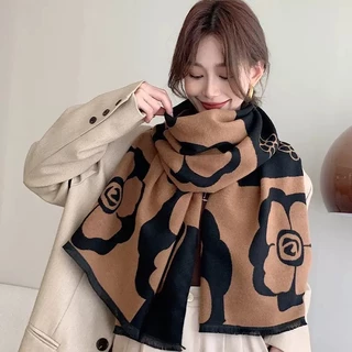 SGH0262 ผ้าพันคอแคชเมียร์ผู้หญิง พร้อมผ้าคลุมไหล่สองด้าน อบอุ่นในฤดูหนาว ของขวัญคริสต์มาสดีไซน์หรูหรา