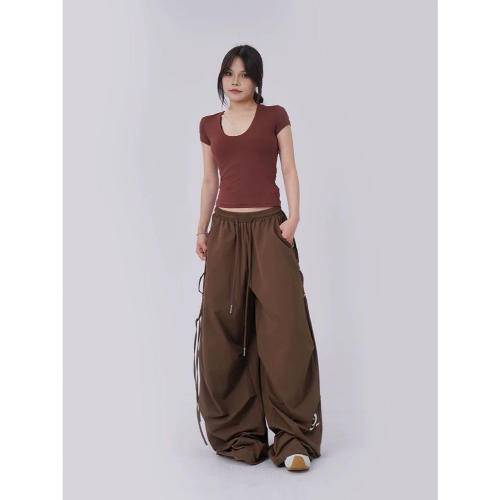 [Deformable dance wide-leg pants]กางเกงขากว้างสไตล์แจ๊สแดนซ์สำหรับผู้หญิงสไตล์ย้อนยุคสไตล์อเมริกัน - รูปที่ 3