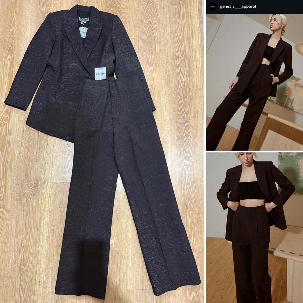 (ใช้โค้ดลดได้) “NEW” ใหม่ป้ายห้อย genesis__apparel set เบลเซอร์+กางเกง สี verybrown