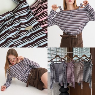 Bella top เสื้อปาดไหล่ Snap (งานSize M,L) งานติดอะไหล่ AOMMK…