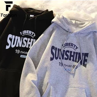 เสื้อฮู้ดผู้หญิงสไตล์เกาหลีตัวอักษรแขนยาวนุ่มสบาย
