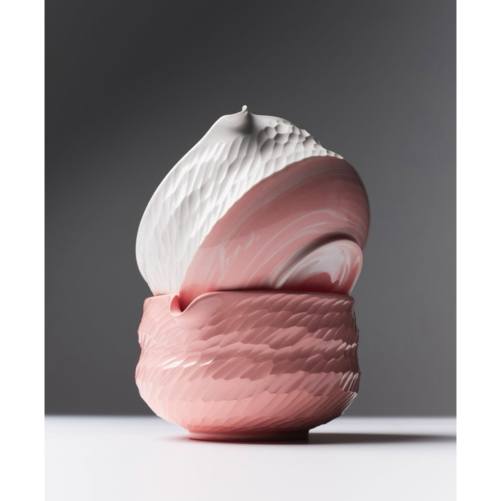 พร้อมส่งถ้วย chawan Another cup สีglazed valentine (ชมพูล้วน)