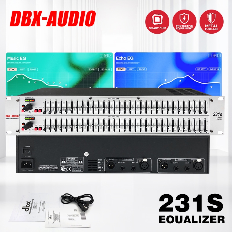 DBX-AUDIO 231S มืออาชีพ 31 ส่วน Equalizer, เสียงสเตอริโอแสดงลดเสียงรบกวน 2 ช่อง Equalizer