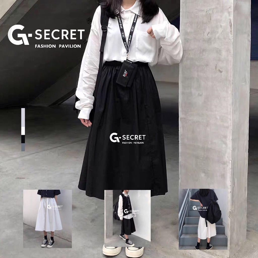 กระโปรงยาว เอวสูง จับจีบ สง่างาม สําหรับผู้หญิง Clothing Lady