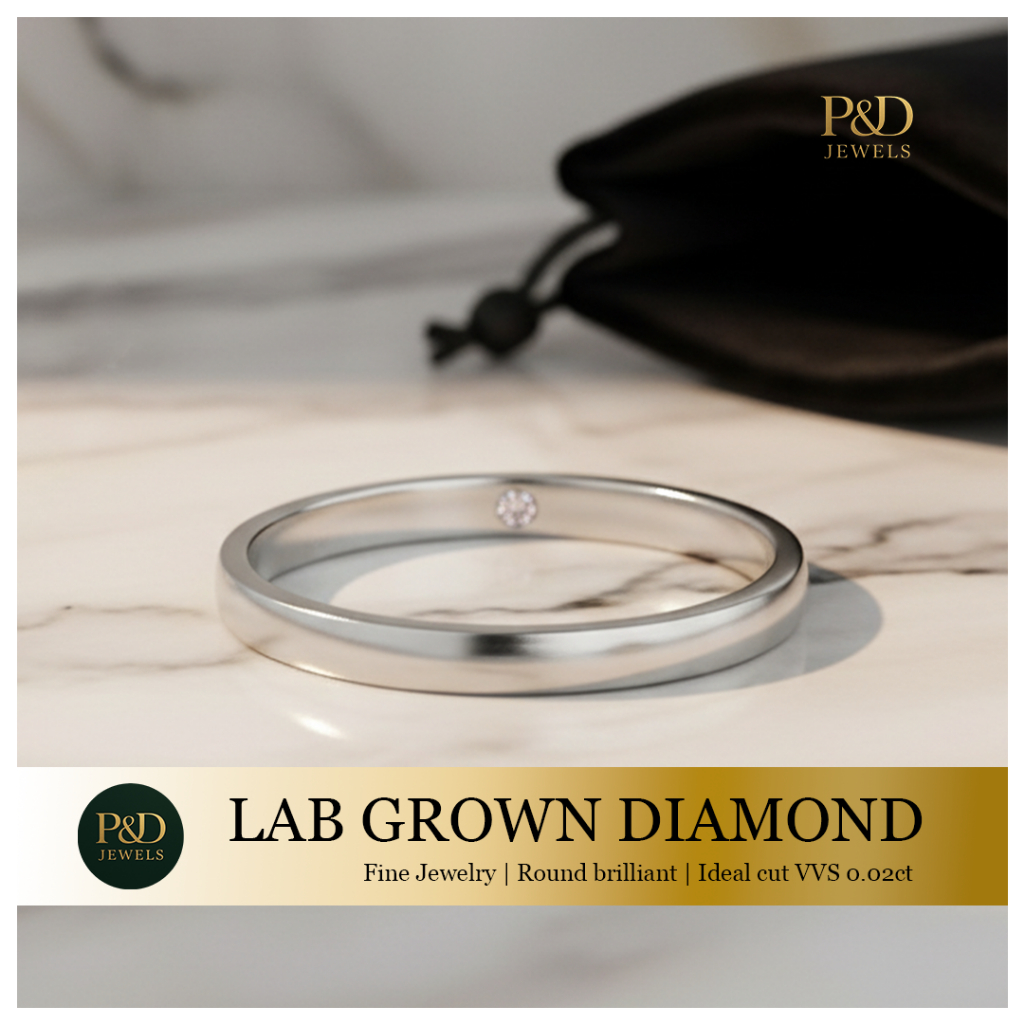 Faith ring แหวนเพชรแท้ Lab grown น้ำหนักเพชรวม 0.02ct ทอง 9K by P&D Jewels