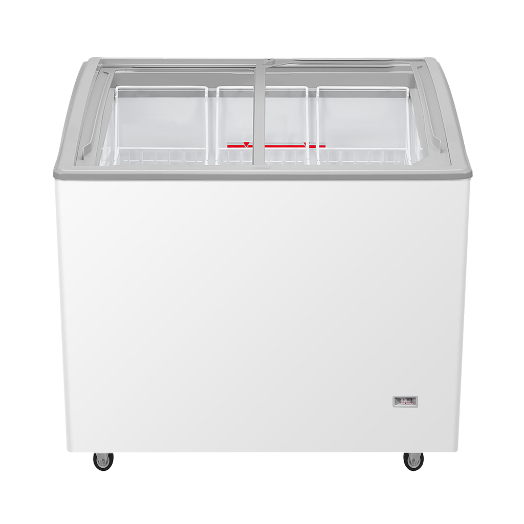 Curved glass door freezer, 1 door, model SD-217P, size 7.6Q/217 liters