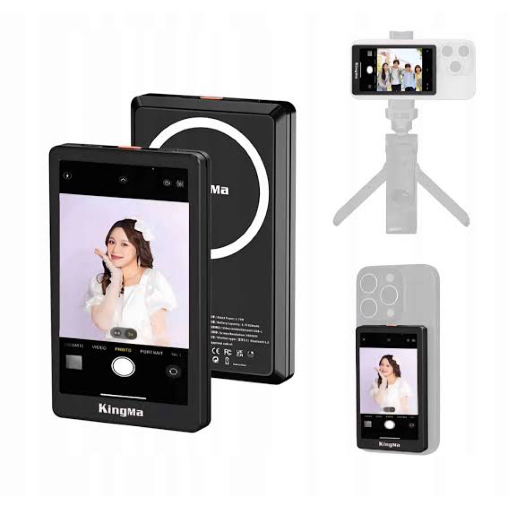 KINGMA VL-PH02 MAX จอเซลฟี่มือถือแบบแม่เหล็ก รองรับ4K iPhone Android