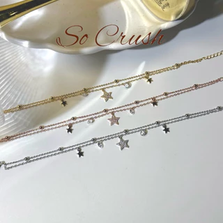 Socrush.bkk | SPARKLING STAR bracelet | SB-081 |สร้อยข้อมือ ดาว กำไล เพชร จี้ดาว จี้เพชร สองเลเยอร์