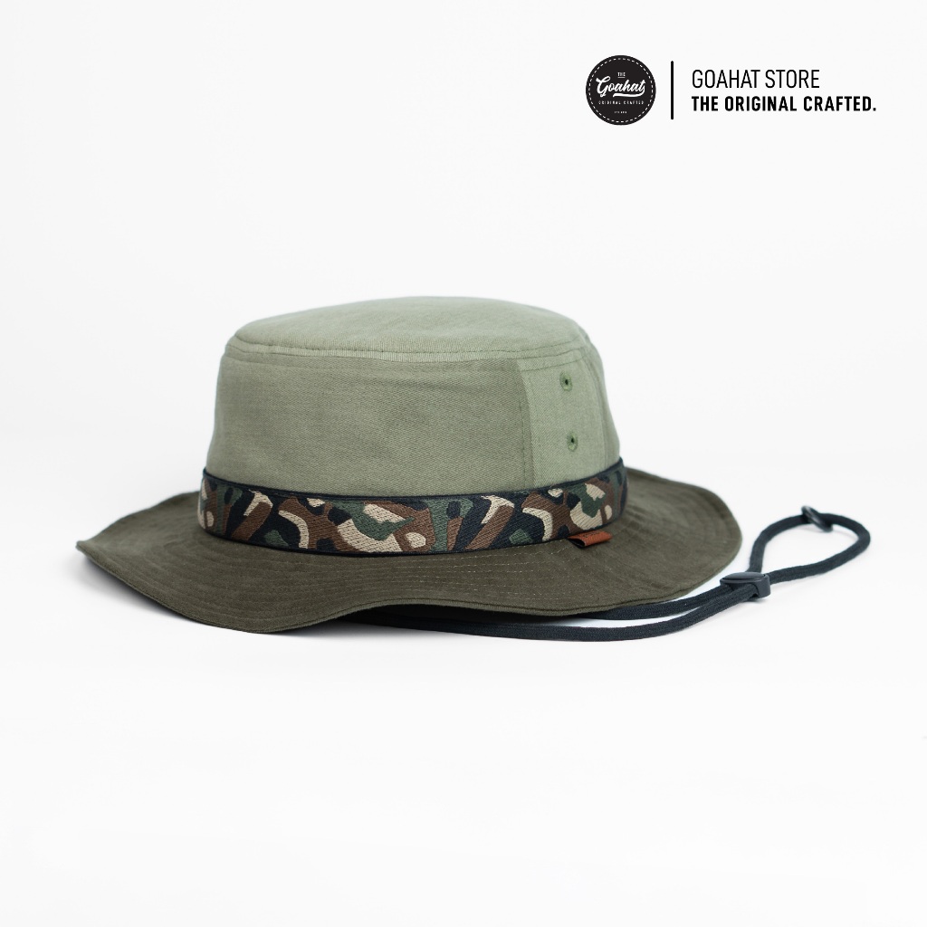 G116 Woodland Army หมวกเดินป่า หมวกทหาร งาน Handmade ผ้า Cotton ฟอก สวย ใส่สบาย ระบายอากาศได้ดี
