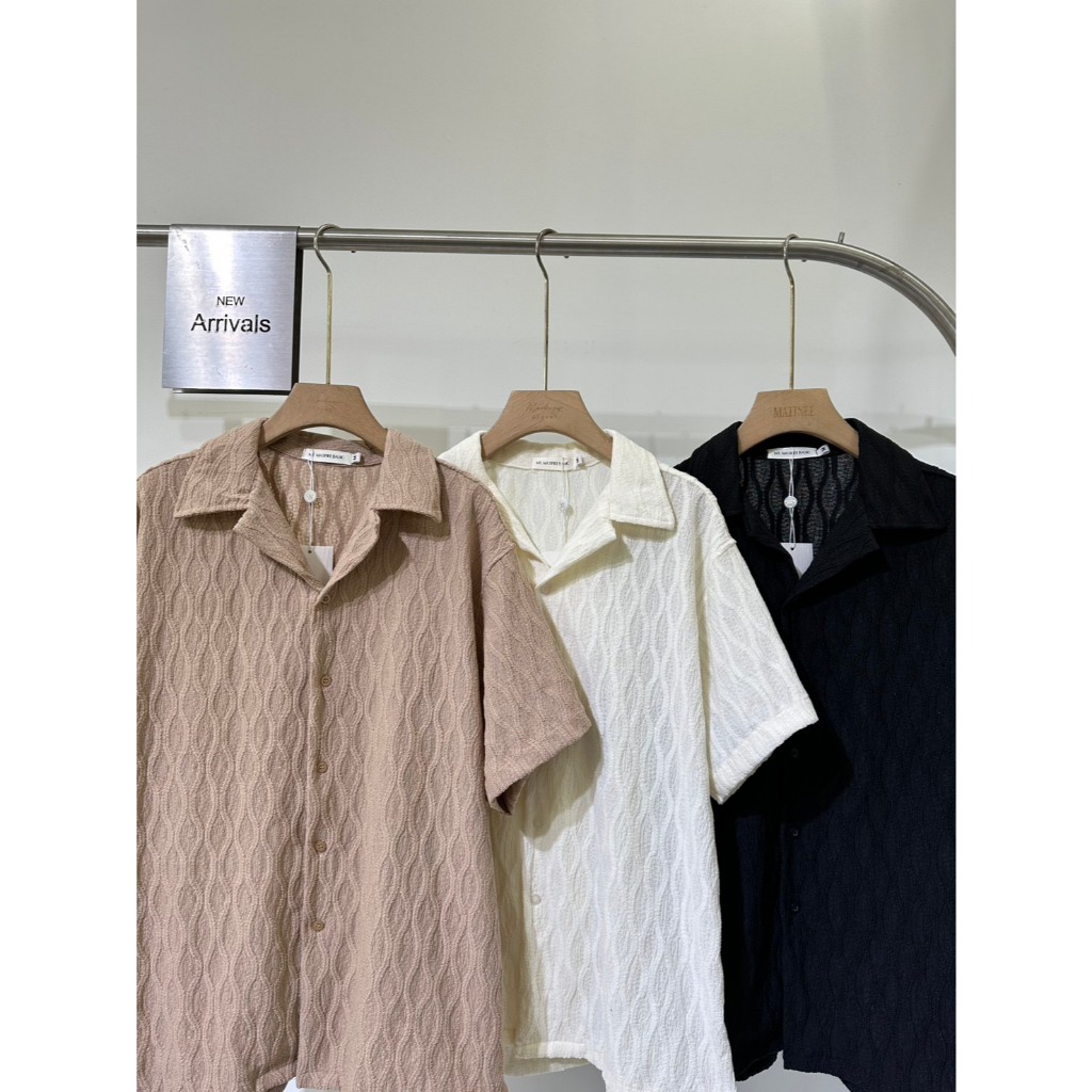 เสื้อเชิ้ตผู้ชายแขนสั้น รุ่น N061 ดีไซน์ลายทอแบบมินิมอล สไตล์คลาสสิค ใส่ง่ายในทุกโอกาส - รูปที่ 6