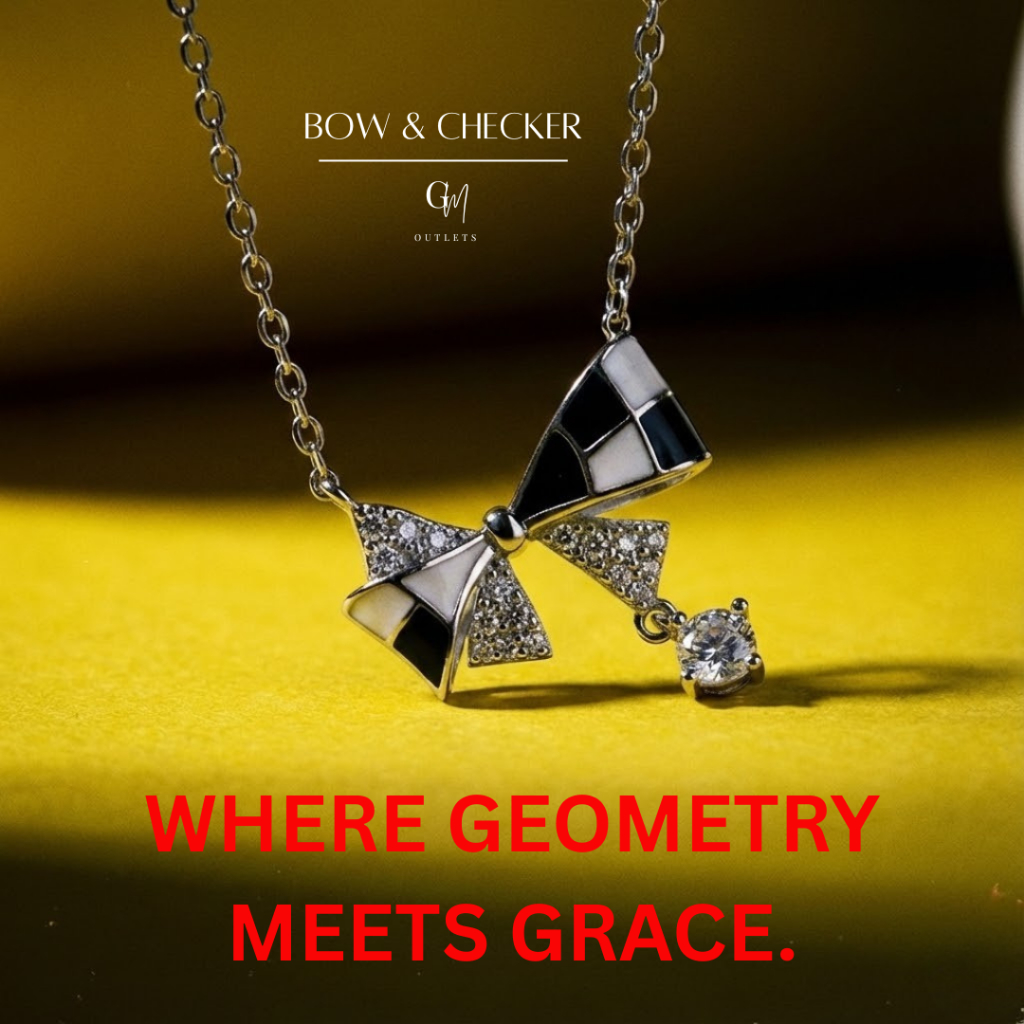 OUTLETS ล้างสต็อกจากโรงงานตรง สร้อย Bow & Checker สร้อยเพชร Valentine ของขวัญ สร้อยคอจี้ผู้หญิง