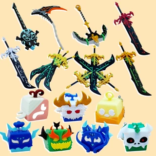 ของเล่น Roblox Blox Fruit, โมเดลพิมพ์ 3 มิติ, พวงกุญแจ, บล็อกฟรุต, ผลสายฟ้า,ดาบโยรุ, ดาบสมอเรือ, ผลคิสุเนะ พร้อมส่ง